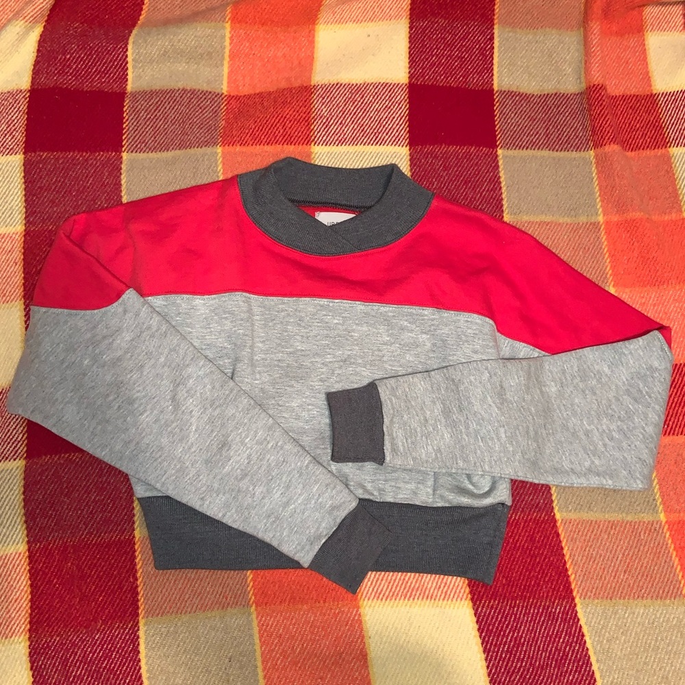 Urban outfitters cropped color block crew